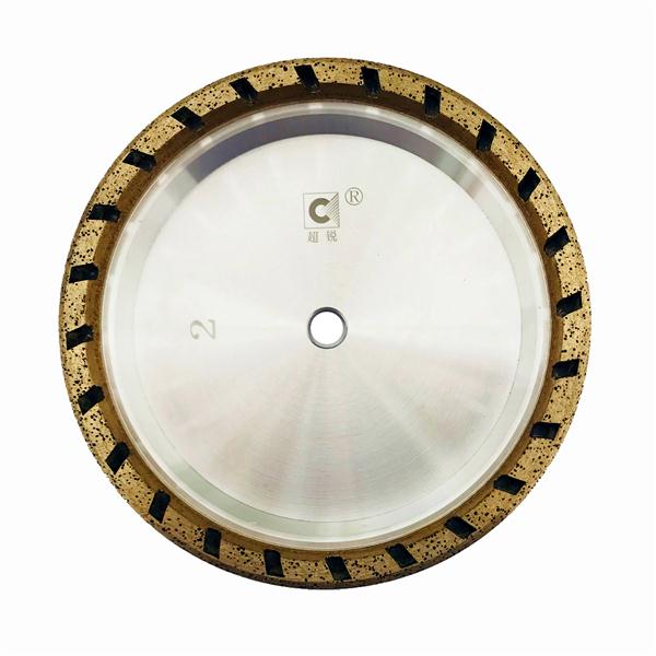 Diamond wheel for double-edging machine-half gear inside